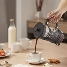 French Press Coffee Maker 34 Oz Borosilicate Glass Coffee Tea Press (Color: Silver)
