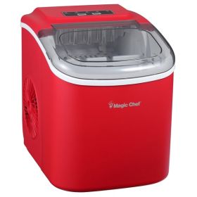 Magic Chef Portable Countertop Ice Maker, 27 Lbs. per Day (Color: Red)