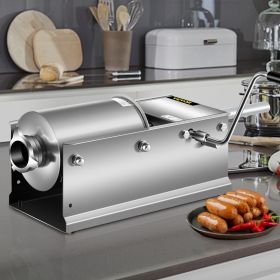Horizontal Sausage Stuffer 3L/ 7Lbs Manual Sausage Maker With 5 Filling Nozzles (size: 3Lbs-7Lbs)