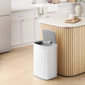 13-Gal. Trash Can with Motion Sensor Lid and Carbon Filter (Color: White)