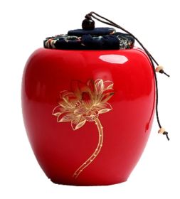 Chinese Retro Porcelain Storage Jars Tea Tins Good Ornaments (Color: Red)