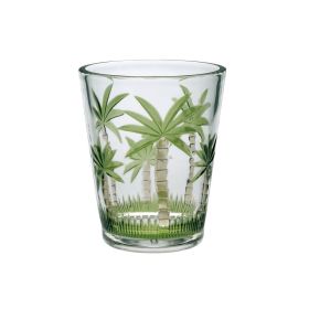 Palm Tree Design Acrylic Glasses Drinking Set of 4 DOF (15oz), Plastic Drinking Glasses, BPA Free Drinkware Set (Option: Cocktail)