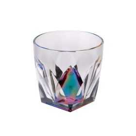 Rainbow Diamond Acrylic Glasses Drinking Set of 4, Plastic Drinking Glasses, BPA Free, Drinkware Set (Option: Cocktail)