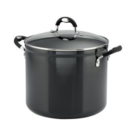 12 Quart Covered Stock Pot (Color: Black)