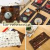 2 Pcs Chinese Style Cotton Linen Place Mats Calligraphy Pattern Table Mats 17.7x11.8 inch