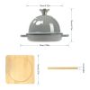 HAWOK Enameled Cast Iron Garlic Roaster with Bamboo Tray, 5-Inch, BBQ Grill Garlic Baker, Mini Cocotte