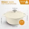 4.5 QT Cast Iron Dutch Oven, Enamel Coated Cookware Pot with Self Basting Lid