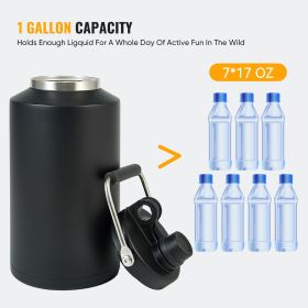 One Gallon Insulated Water Jug (Option: Black-1pc)