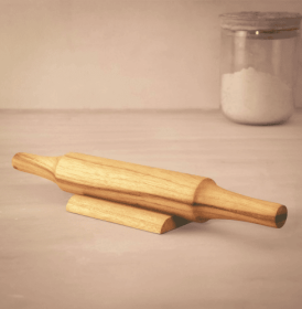 Teak Wood Rolling Pin (Color: Brown)