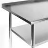 Heavy Duty Stainless Steel Restaurant Kitchen Prep Work Table with Backsplash