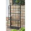 Indoor Outdoor Folding Iron 4-Shelf Bakers Rack with Lattice Shelves