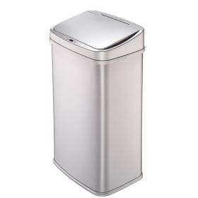 13-Gallon Kitchen Stainless Steel Trash Can with Motion Sensor Lid (Color: Silver)