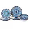 12-Piece Melamine Dinnerware Plates Bowls - Service for 4
