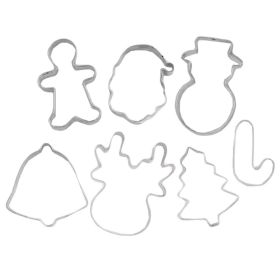 7 Pcs Cookie Cutters Stainless Steel DIY Decorating Tool (Option: Christmas)
