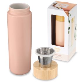 Tatyana Ceramic To-Go Infuser Mug by Pinky Up (Color: Coral)